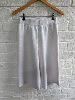 Zella White Perforated Active Wide Leg Pants sz 14/16